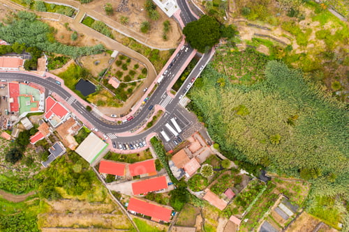 Preview: top view of the mountains on the island of La Gomera, Canary Islands, Spain.Beautiful landscape of