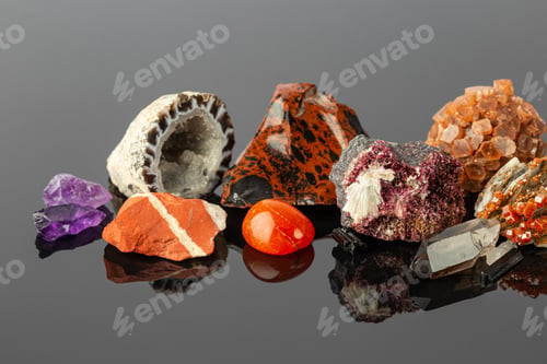 Preview: Close up photo of the Group of Stones and Minerals