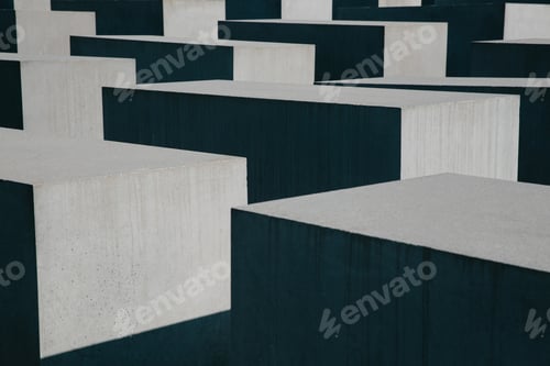 Preview: BERLIN, GERMANY - JUNE 20, 2017: historical architecture The Holocaust Memorial, Memorial to the