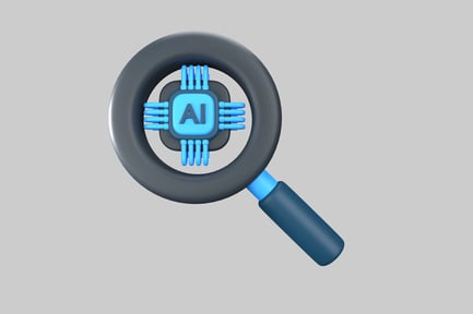Preview: Ai chip magnifying glass illustration