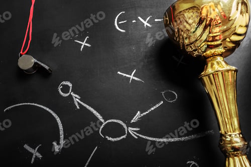 Preview: Soccer plan chalk board with formation tactic