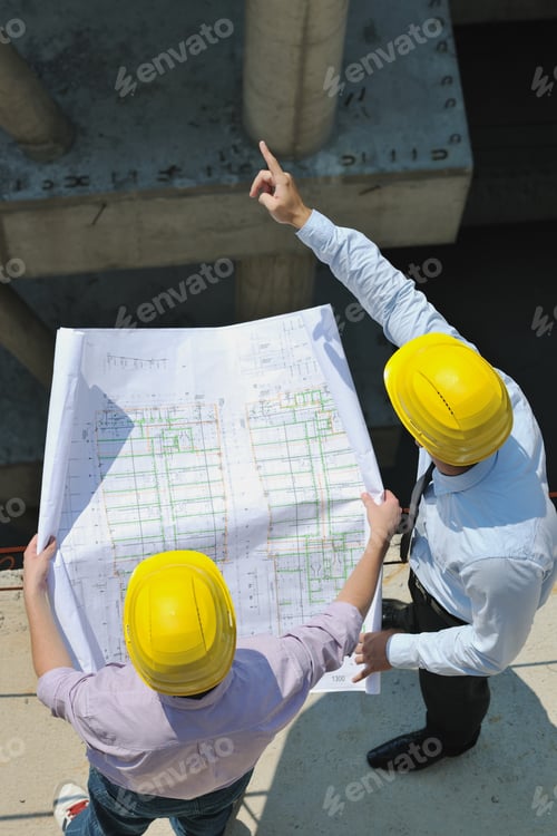 Preview: Construction Project Business Man Architect Engineer Manager At Construction Site