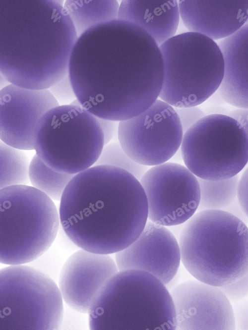 Preview: Abstract Macro - purple styrofoam balls from inside a bean bag chair
