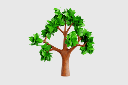 Preview: 3D Tree with Bright Leaves