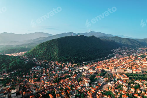 Preview: Aerial drone view of Brasov, Romania