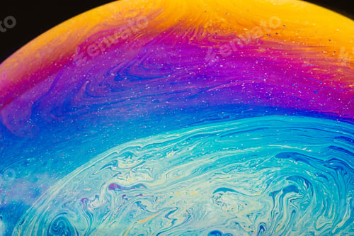 Preview: Fluid art made of colorful soap bubble film. Trendy Inkscape blurred background.