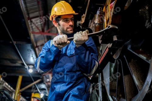 Preview: Engineer checking construction process railway and checking work on railroad station