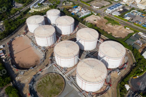Preview: Tuen Mun, Hong Kong 19 July 2020: Coal fired power plant with oil tank in Hong Kong