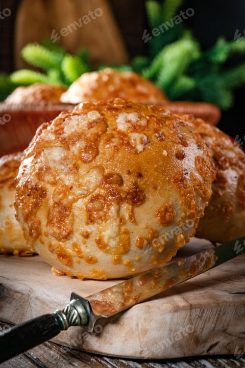 Preview: Fresh breakfast rolls with cheese.