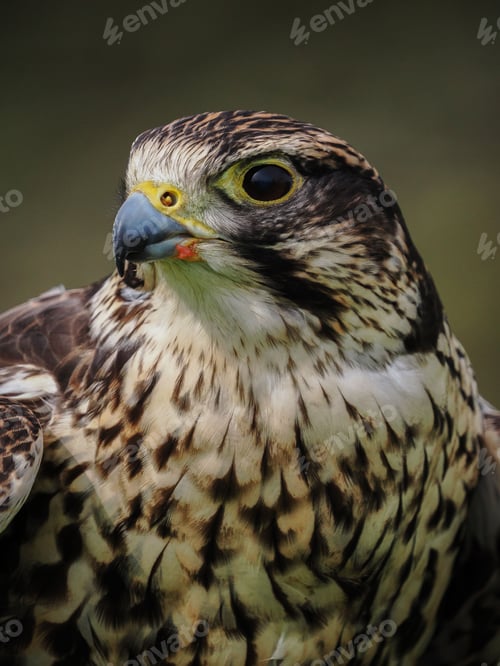 Preview: Close-up of a hawk perched on a blurry background