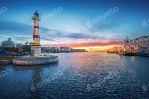 Preview: Malmo Old Lighthouse at sunset - Malmo, Sweden