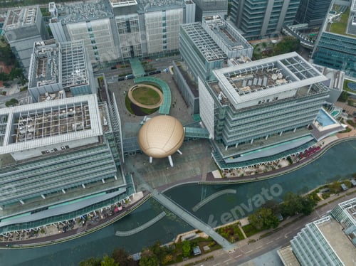 Preview: Pak Shek Kok, Hong Kong 07 February 2022: Top view of Hong Kong science park