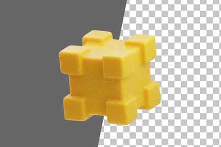 Preview: Plastic Resin Abstract Yellow Hexagonal Stack 3D Icon