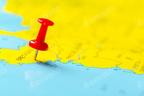 Preview: Travel destination points on a map