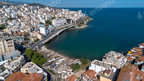 Preview: Landscape of old town and sea in Kavala, Macedonia, Greece, Europe