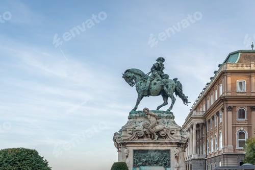 Preview: Statue of Prince Eugene of Savoy in Danube terrace at Buda Castle - Budapest, Hungary