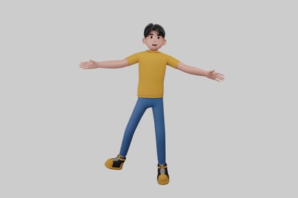 Preview: Cartoon man with open arms
