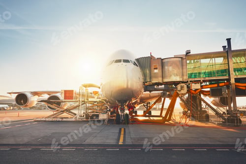 Preview: Airport at the sunset