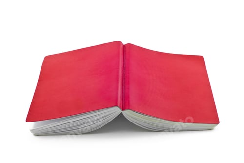 Preview: red notebook isolated on white background