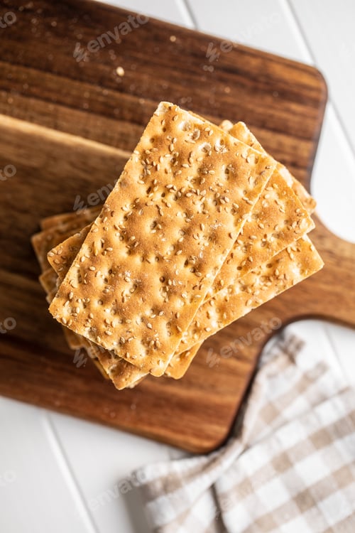 Preview: Knackebrot. Wholegrain crispbread with sesame seeds