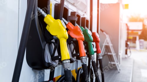 Preview: Petrol pump filling fuel nozzle in gas station. Fuel Pump, Gas Station, Gasoline. Colorful Petrol pu