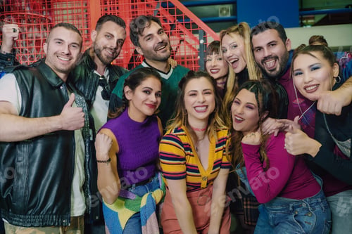 Preview: Group of Friends Enjoying a 90s-Themed Arcade Party