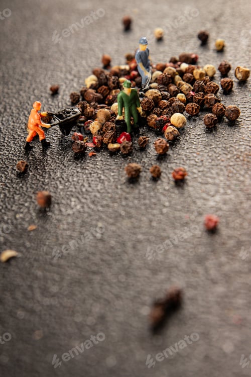 Preview: Miniature workers seasoning pepper pea spice tasty snack fresh delicious gourmet food