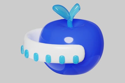 Preview: Blue apple with white handle