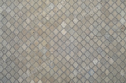 Preview: The texture of a rhythmic mosaic made of concrete tiles. Background image of a large area of