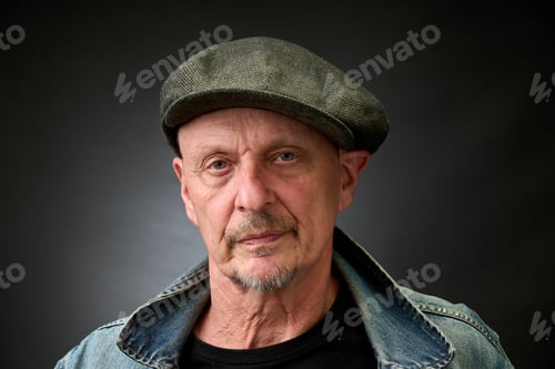 Preview: Portrait of a senior man in a vintage Harcourt style lighting