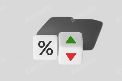 Preview: Financial Percentage Sign with Up and Down Arrows