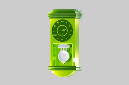 Preview: Green pendulum wall clock