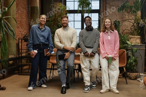 Preview: Diverse Young People Standing in Row