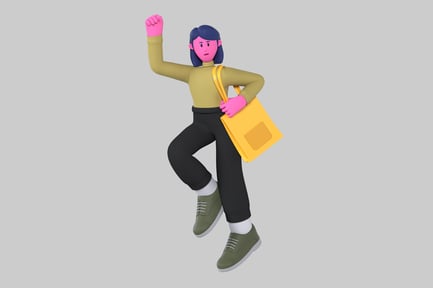 Preview: Stylized Woman with Tote Bag