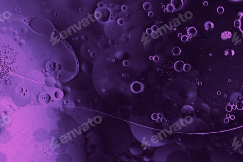 Preview: abstract purple liquid with air bubbles and fluid shapes