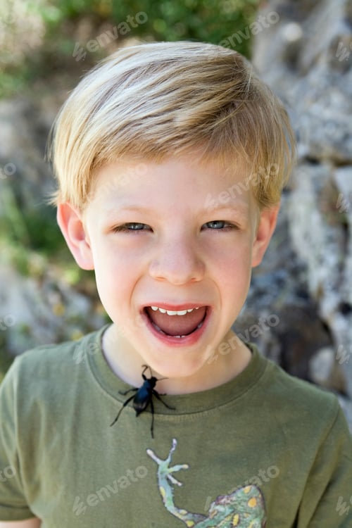 Preview: A portrait of a boy with a beetle