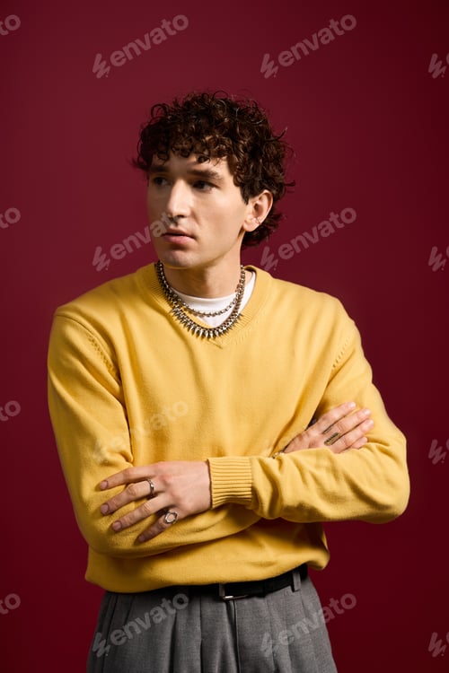 Preview: Elegant expression of contemporary style captured in a striking portrait