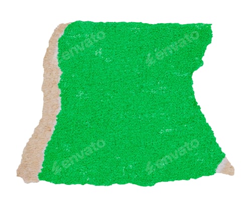Preview: Torn fragment of green cardboard, isolated piece of paper, collage element