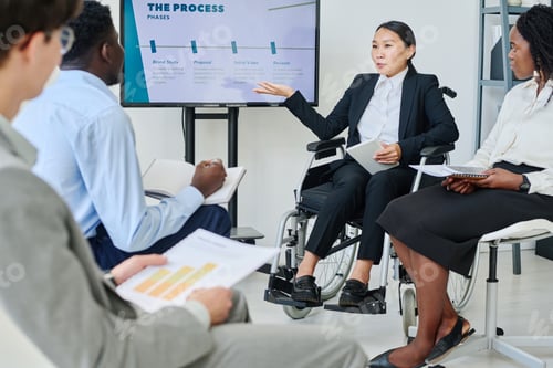 Preview: Business people having business presentation at office
