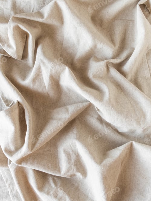 Preview: Natural textile linen with folds background
