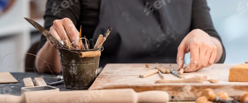 Preview: Working process of pottery with tools