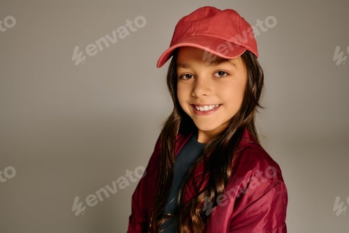 Preview: Joyful little girl in a festive setting enjoying the holiday spirit of Christmas 2025