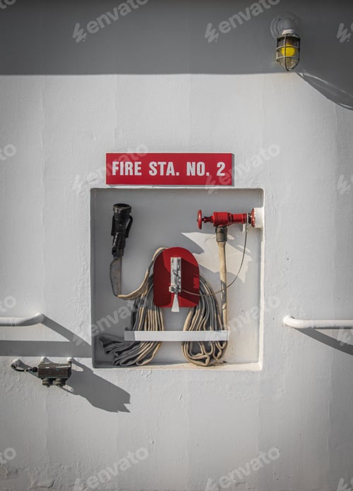 Preview: A fire hose connection on a ship