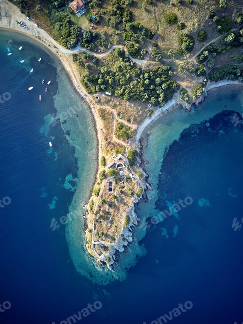 Preview: Beautiful beach top aerial view drone shot