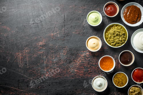 Preview: Range of different types of sauces.