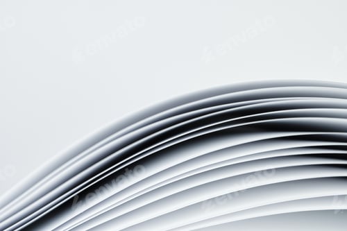 Preview: Sheets of white paper on white background. Abstract background.