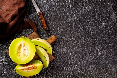 Preview: Sliced of Honeydew melons,honey melon on board