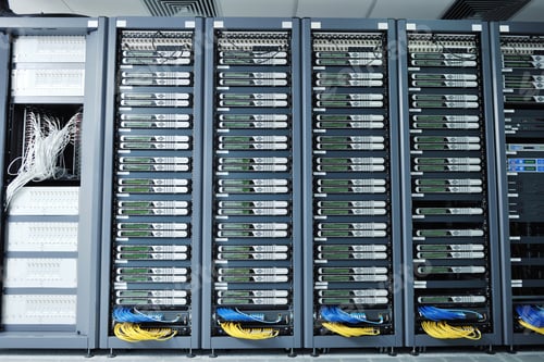 Preview: Network Server Room With Computers For Digital Tv Ip Communications And Internet