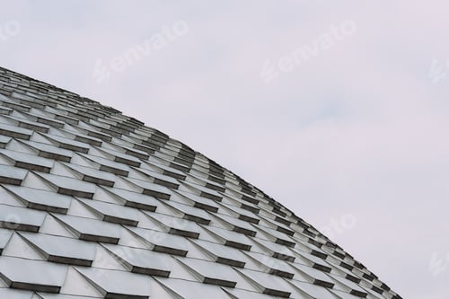 Preview: Low angle view of geometric pattern on roof of building
