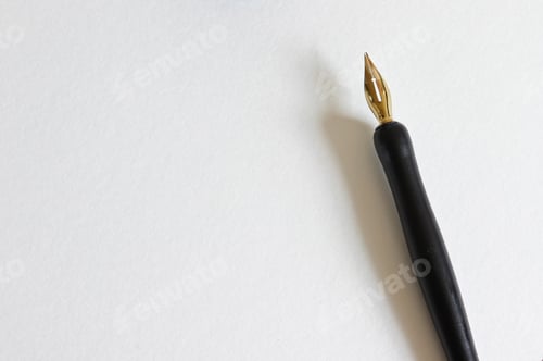 Preview: Calligraphy pen on blank paper